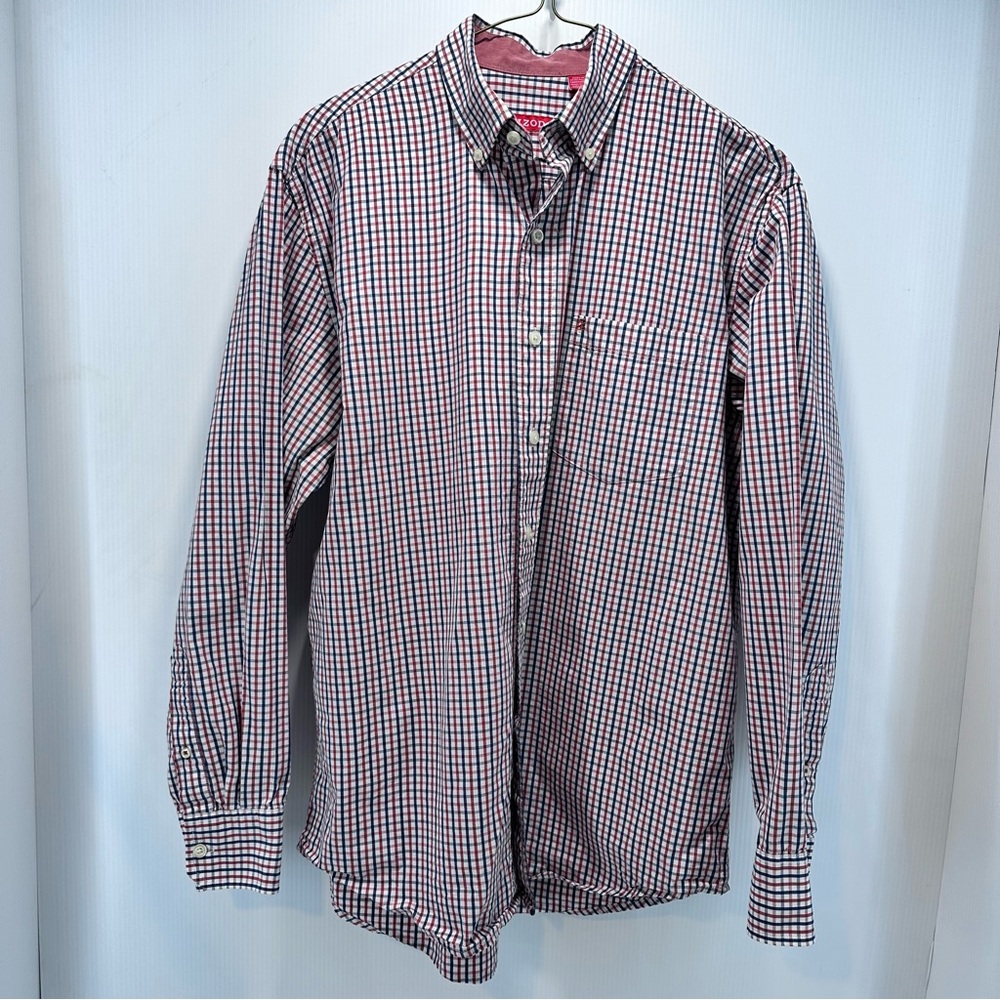 Izod Men's Long‎ Sleeve Button Down Medium Casual Shirt